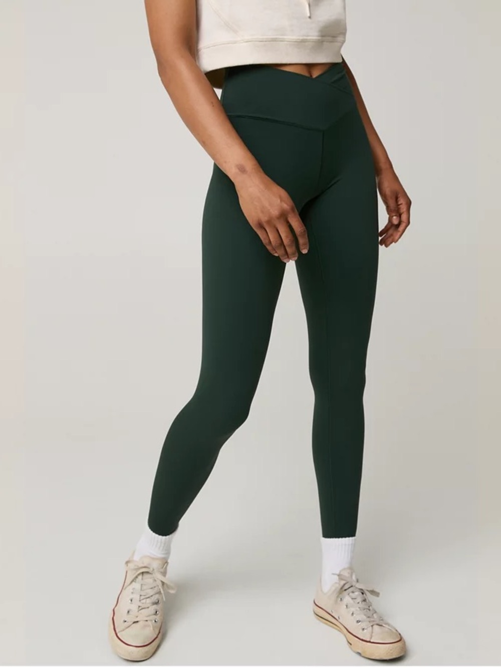 Aerie Offline Dark Green Real Me High-Rise Crossover 7/8 Leggings Active Size M